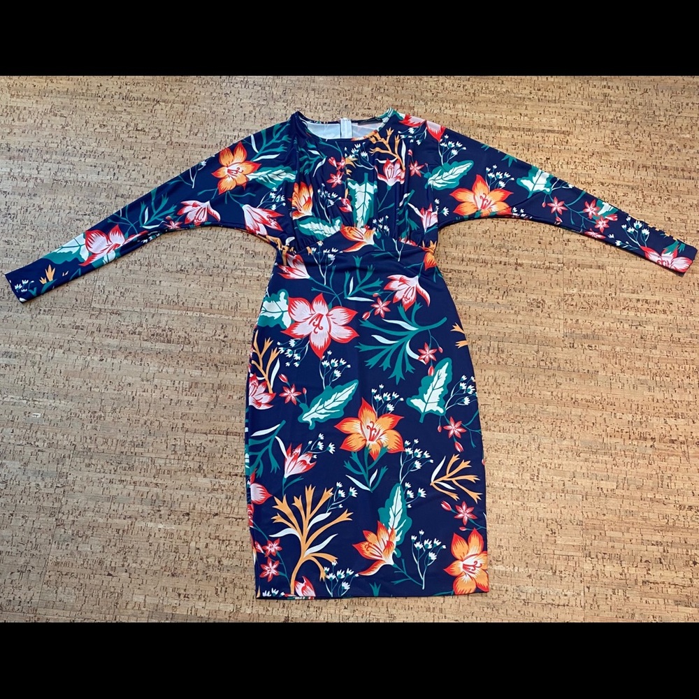 ZARA Printed Bodycon Floral Fitted Dress